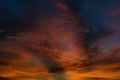 Beautiful twilight sky with orange and blue colour