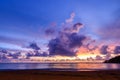 Beautiful Twilight sky after sunset on the beach phangnga Thailand Royalty Free Stock Photo