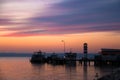 Beautiful twilight sky after sunset, Podensdorf Neusiedler See