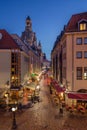Beautiful Twilight Street by Dresden's Frauenkirche