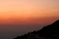 Beautiful twilight sunset and layers of silhouettes mountain in Chiang Mai , Thailand