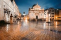 Historic town of Dubrovnik at twilight, Dalmatia, Croatia