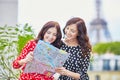 Beautiful twin sisters in Paris, France