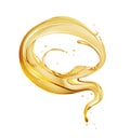 Beautiful twisted splashes of oily liquid on a white background