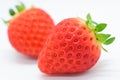 beautiful two fresh red strawberry isolated on white background Royalty Free Stock Photo