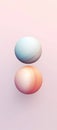 beautiful two silky and dreamy perfect pastel colors planets generative AI