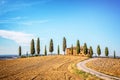 Beautiful typical landscape of Val d`Orcia in Tuscany Italy Royalty Free Stock Photo