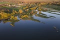 Beautiful Ukrainian village near a lake Royalty Free Stock Photo