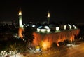 The beautiful Ulu Camii (Grand Mosque of Bursa) at nightime in Bursa in Turkey. Royalty Free Stock Photo