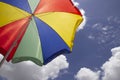 Beautiful umbrellas on the beach and sunny sky