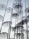 Beautiful Umbrellas sculpture -  Thessaloniki, Greece Royalty Free Stock Photo