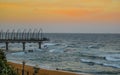 Beautiful Umhlanga Promenade Pier a whalebone made pier in Kwazulu Natal Durban North South Africa during sunset Royalty Free Stock Photo