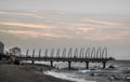 Beautiful Umhlanga Promenade Pier a whalebone made pier in Kwazulu Natal Durban North South Africa during sunset Royalty Free Stock Photo