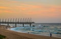 Beautiful Umhlanga Promenade Pier a whalebone made pier in Kwazulu Natal Durban North South Africa during sunset Royalty Free Stock Photo