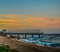 Beautiful Umhlanga Promenade Pier a whalebone made pier in Kwazulu Natal Durban North South Africa during sunset Royalty Free Stock Photo