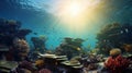 beautiful underwater light rays Royalty Free Stock Photo