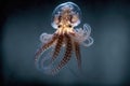 Beautiful underwater octopus in the sea with lovely dramatic lighting