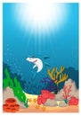 Beautiful Underwater World Cartoon Royalty Free Stock Photo