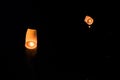 Beautiful Unfounded floating lanthern on Yi Peng festival and Loy Krathong day. Chiang Mai,Thailand