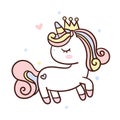 Beautiful unicorn girly pony cartoon Kawaii animal child character fairytale pastel color