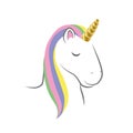 Beautiful unicorn head rainbow colors