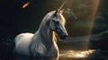 Beautiful unicorn horse . Ancient mythical creature Royalty Free Stock Photo