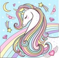 A beautiful unicorn. Vector illustration