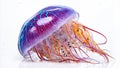 beautiful and unique jellyfish with vibrant colors with white background Royalty Free Stock Photo