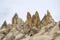 Beautiful unique Mountain landscape with fairy chimneys in Goreme, Cappadocia, Turkey Royalty Free Stock Photo