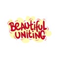 beautiful uniting love people quote typography flat design illustration