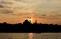 Sunset view in istanbul. Turkey. Royalty Free Stock Photo