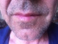 Beautiful unshaven male chin with grown stubble
