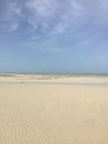 The beautiful unspoilt beach of Fuwairit, Qatar Royalty Free Stock Photo