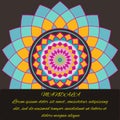 Beautiful unusual pattern, color mandala on a brown background Royalty Free Stock Photo