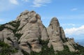 Beautiful unusual shaped mountain rock formations of Montserrat, Spain Royalty Free Stock Photo