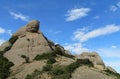 Beautiful unusual shaped mountain rock formations of Montserrat, Spain Royalty Free Stock Photo