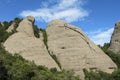 Beautiful unusual shaped mountain rock formations of Montserrat, Spain Royalty Free Stock Photo