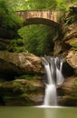 Beautiful Upper Falls at Old Man's Cave, Hocking Hills State Park, Ohio.