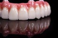 Beautiful upper teeth ceramic press ceramic crowns and veneers on the dental stone model zircon arch ceramic prothesis Implants .