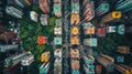Beautiful Urban Aerial View. Generative AI Illustration Royalty Free Stock Photo