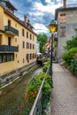Beautiful urban scenery with colorful buildings in the old town of Annecy, Haute Savoie, France