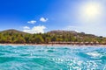 Beautiful Vai beach on Crete with the blue lagoon, Greece Royalty Free Stock Photo