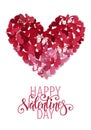 Beautiful valentine heart. Butterfly background. Valentine card.
