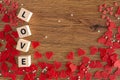 Beautiful Valentine`s day concept with hearts