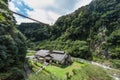 Beautiful valley and japanese house in Kamikawa Otaki Waterfall