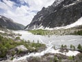 Beautiful valley in parc national des ecrins in the french alps of haute provence near pre de mme carle Royalty Free Stock Photo