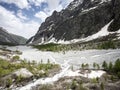 Beautiful valley in parc national des ecrins in the french alps of haute provence near pre de mme carle