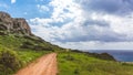 Beautiful valley by the sea. Trail leading along the coast. Seascape in Cyprus Ayia Napa Royalty Free Stock Photo