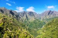 Beautiful valley view of Madeira island, mountains landscape of Levada da Ribeirs da Jaxela, Portugal