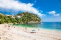 Beautiful Valtos beach near Parga town in Greece.